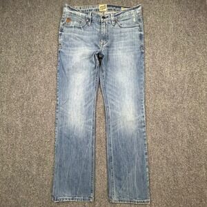 Moonshine Spirit Decker Jeans Men 33x32 Whiskey Wash Slim Straight Stretch Pants